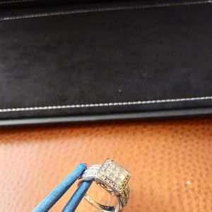 White Gold Princess Cut Bridal Set Diamond Ring